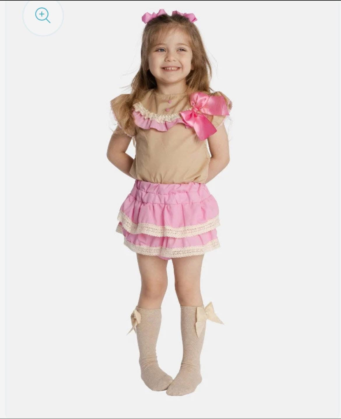 Tan and Pink Spanish Two Piece “Lolly”