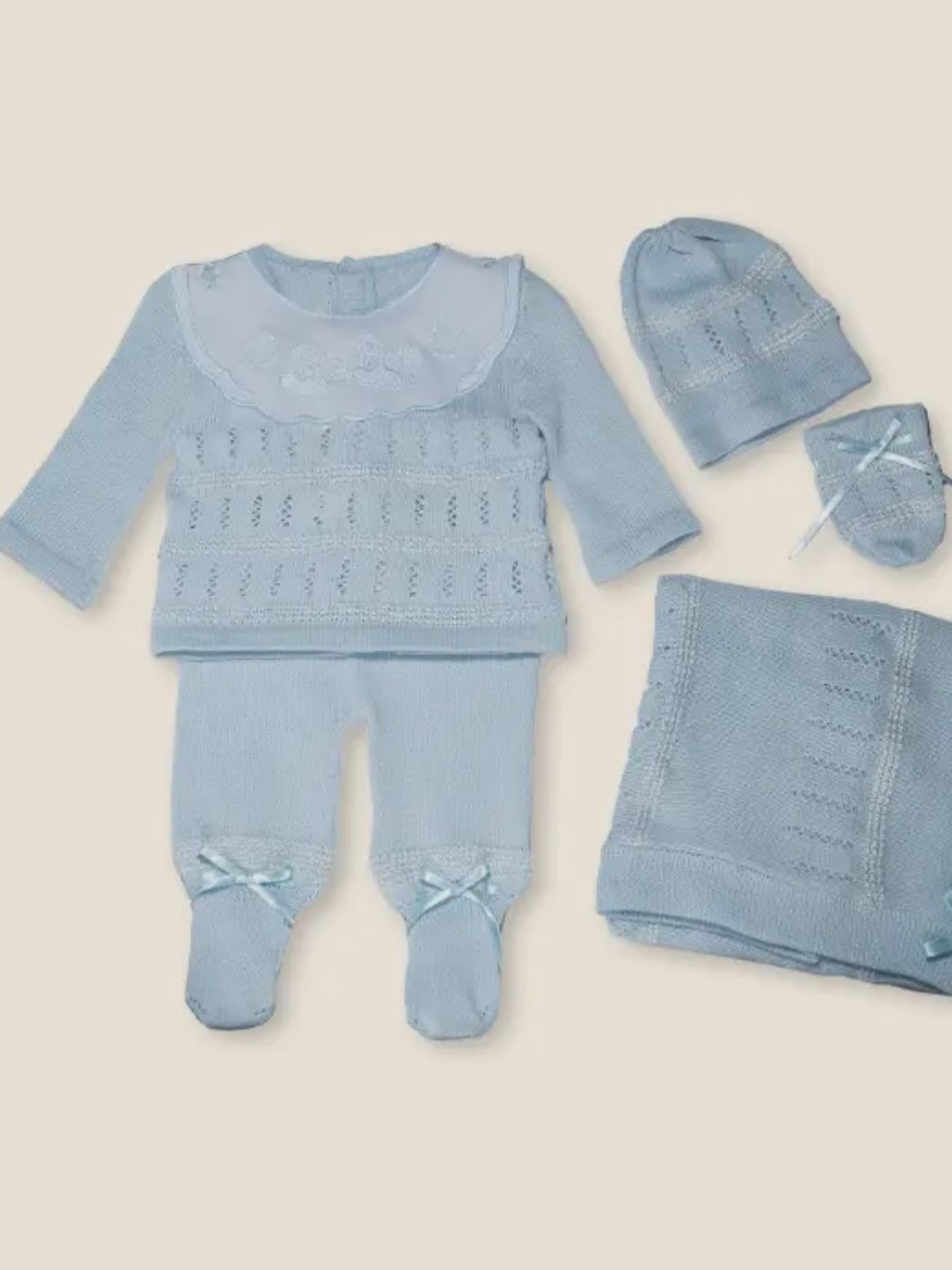 Baby Boys Spanish Knitted Hospital Set.