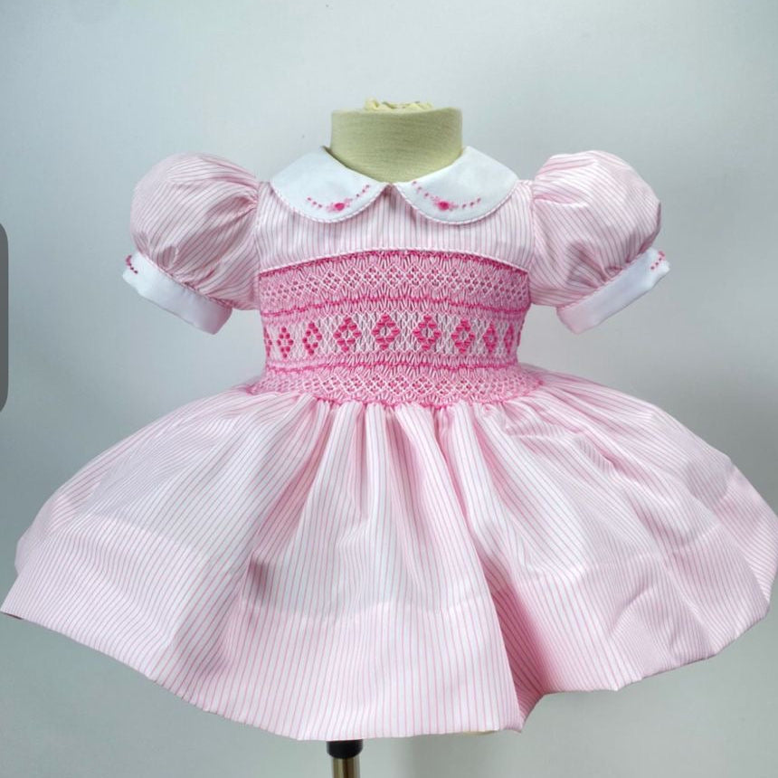 Pink “Lulu” Handsmocked Frock.