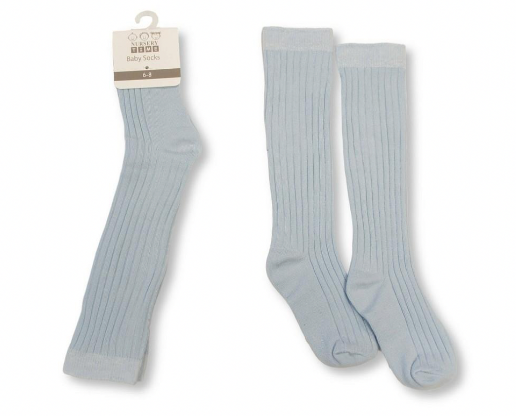 Blue Boys Ribbed Knee Socks.