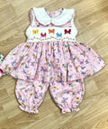 Pink Butterfly Handsmocked Pyjamas.