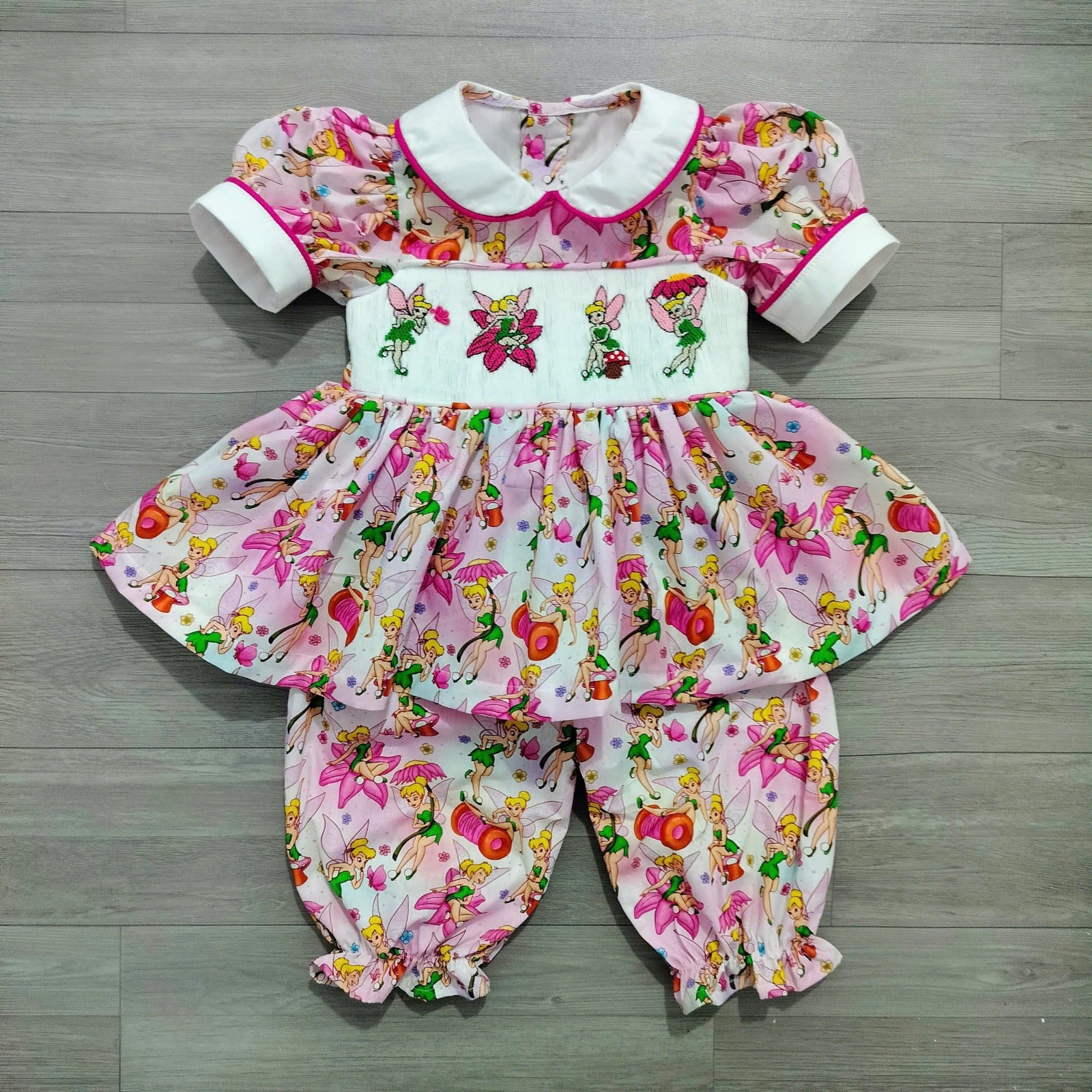 Handsmocked Tinkerbell Pyjamas