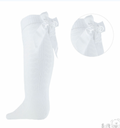 White Bow Knee Socks Older Girls.