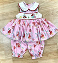 Pink “Little Mermaid” Handsmocked Pyjamas.