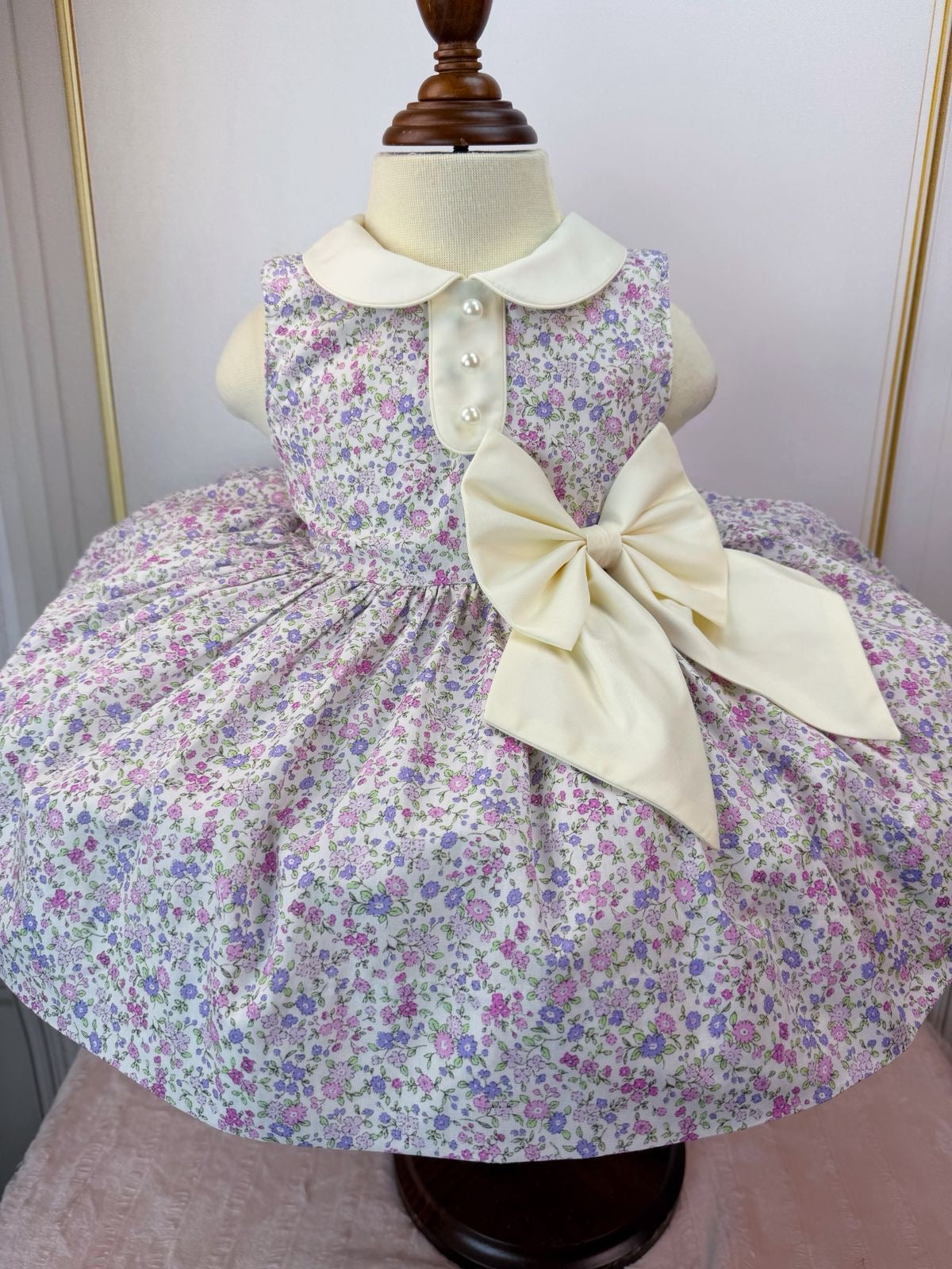 Lilac floral “Hosanna” sleeveless classic.