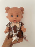 Spanish girl vintage brown dress Dolly. 26cm