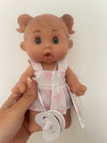 Spanish popcorn pigtail (pink and white star) Dolly. 21cm