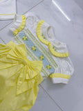 Lemon “Leona” Handsmocked Romper.