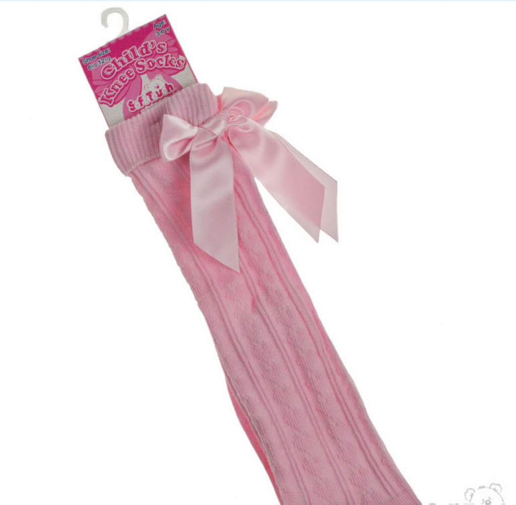 Pink Bow Knee Socks Older Girls.