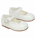 White Scallop Patent Shoes.