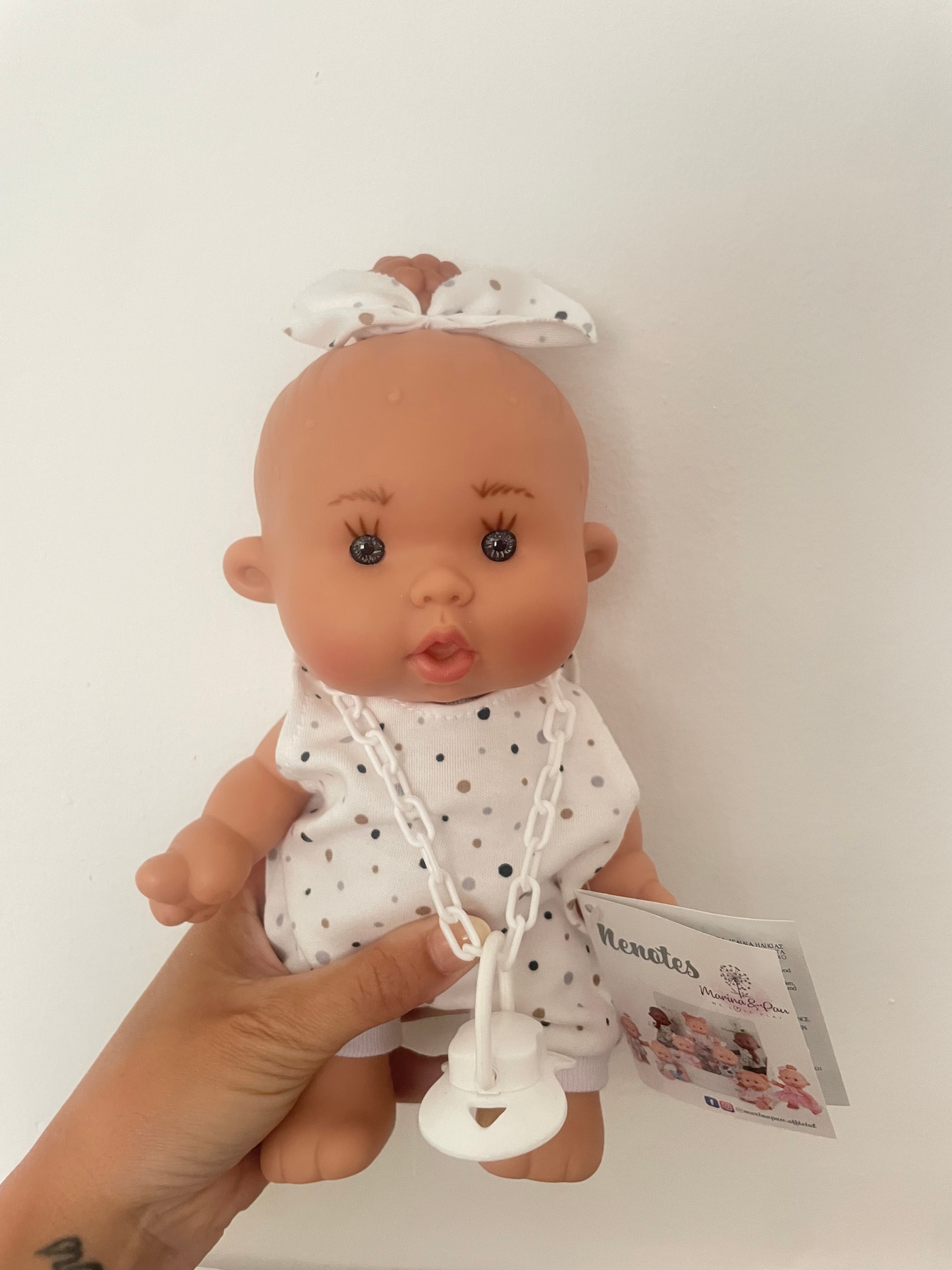Spanish girl White Spotty onesie Dolly 26cm