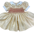 Gold and Red shimmer smock “Belle” (End of September/beginning of October delivery)