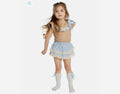 Tan and Baby Blue Spanish Two Piece “Lolly”