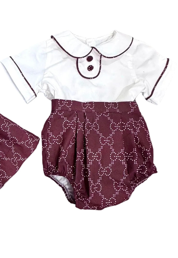 Burgandy GG inspired Classic Bows and Bloomers. ( End of September beginning of October Delivery)
