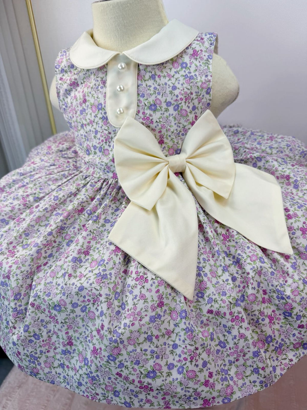 Lilac floral “Hosanna” sleeveless classic.