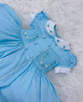 Blue “Skye” Polka Dot Smock.