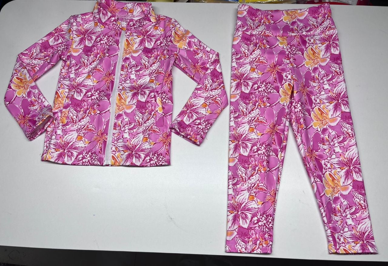L’amore Active   🪸🏝️Coral Island🏝️🪸 Girls Active Two Piece. Comes with matching headband.