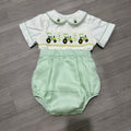 Green “Henry” Handsmocked Tractor Suit