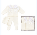 Baby Spanish Three Piece Boxed Set. White.