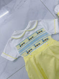 Lemon “Lennox” Handsmocked Romper.