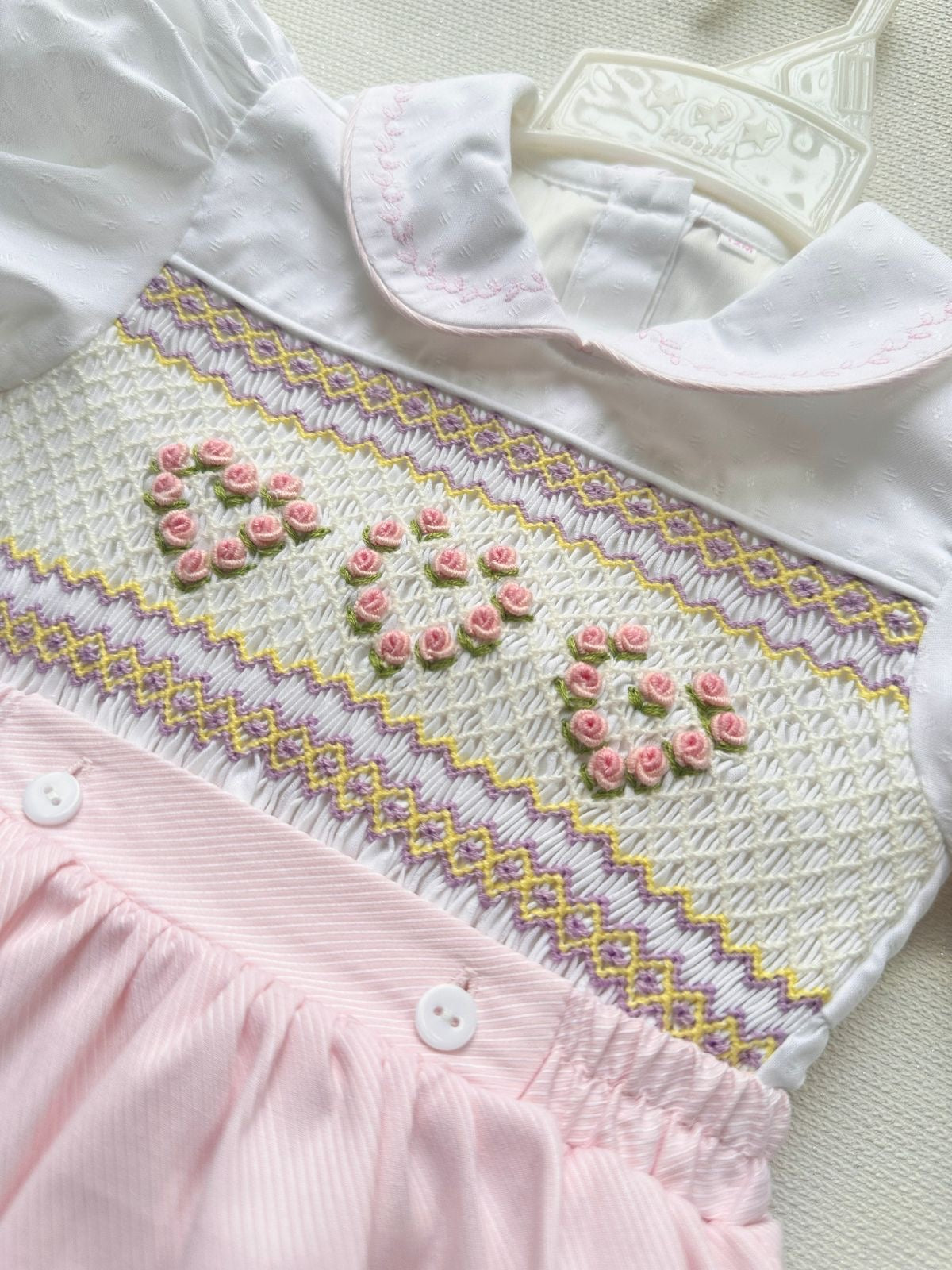 “Lolly” Handsmocked Romper.