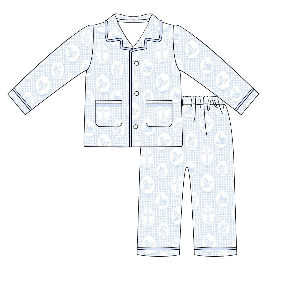 Boys Baby Blue “Holy” Classic Pyjamas.