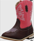 Western Boots Girls. Pink and Chocolate.