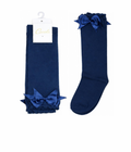 Navy Girls knee socks with Bow.