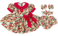 Red vintage “Santa” classic. Bows and bloomers. (End of July Delivery)