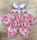 Pink Strawberry Shortcake Handsmocked Pyjamas.