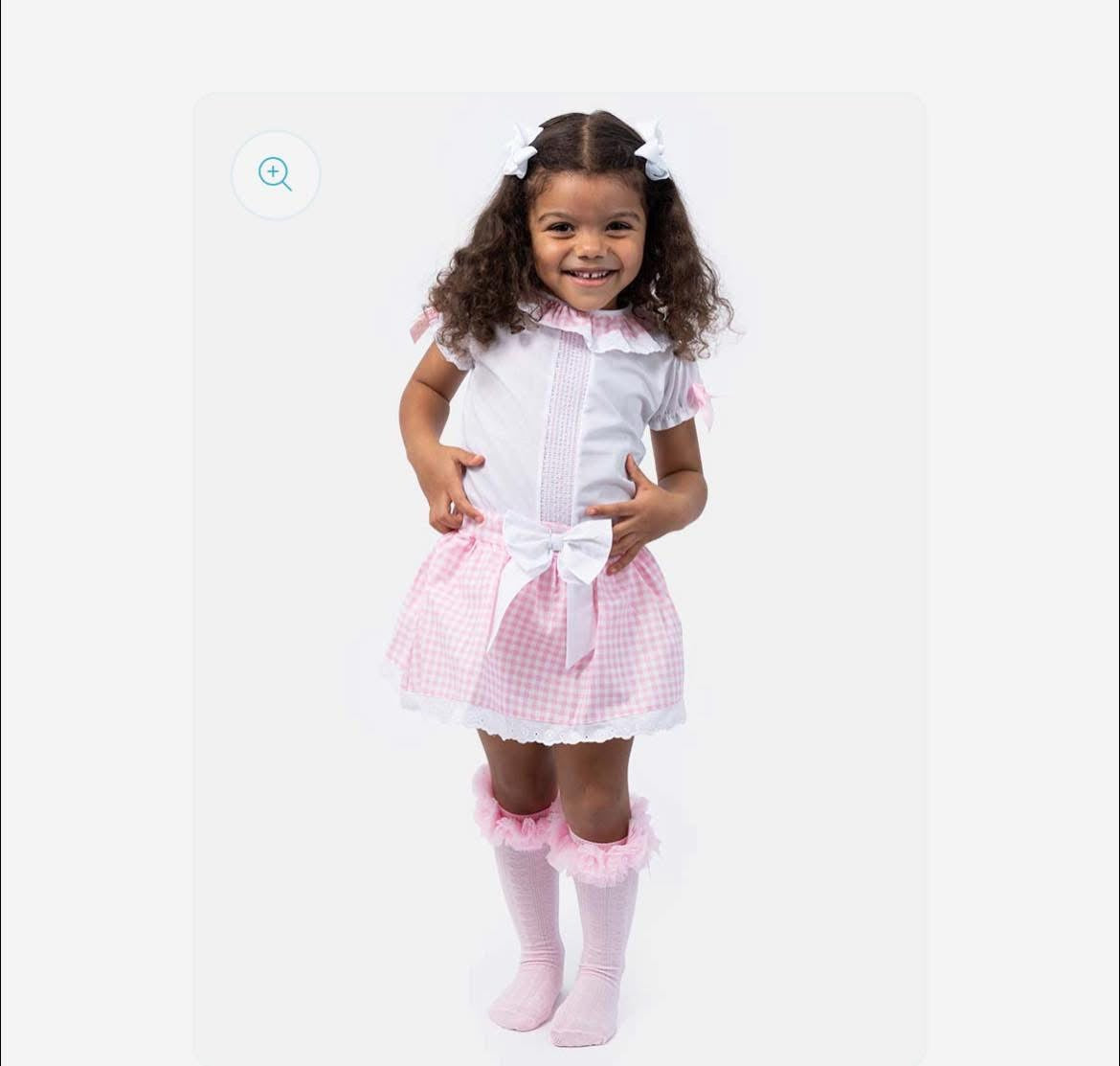 Baby Pink Gingham Spanish Two Piece “Letti”