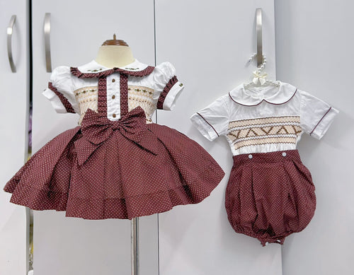 Boys Polka Dot Smocked Suit (Matches the pretty woman frock)