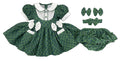 Bottle Green “GG” inspired classic dress. (Bows and Bloomers to match) September/October Delivery.