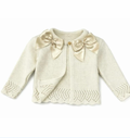 Beige Double Bow Spanish Cardigan.